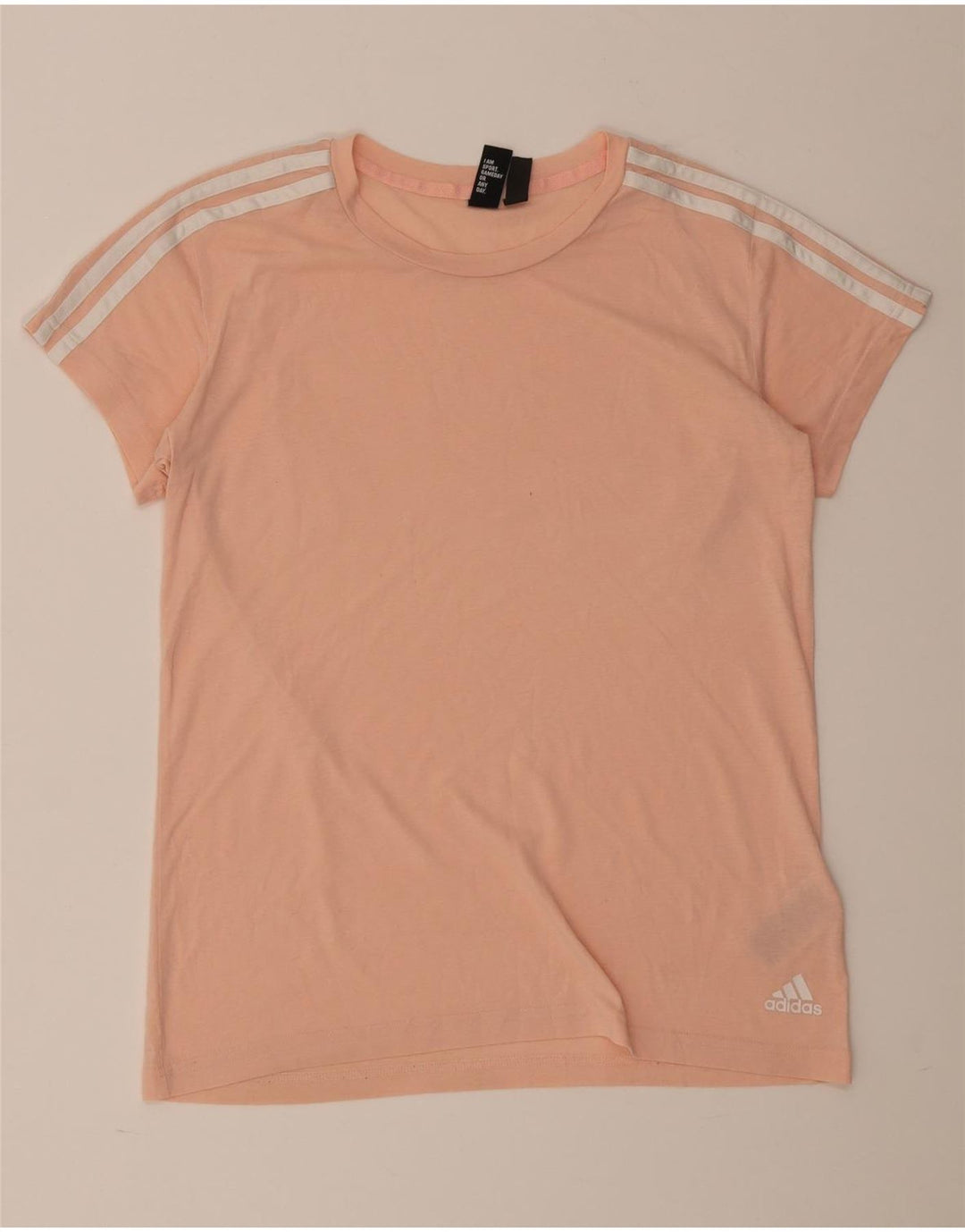 Adidas Damen T-Shirt Top UK 16/18 Large Rosa Polyester