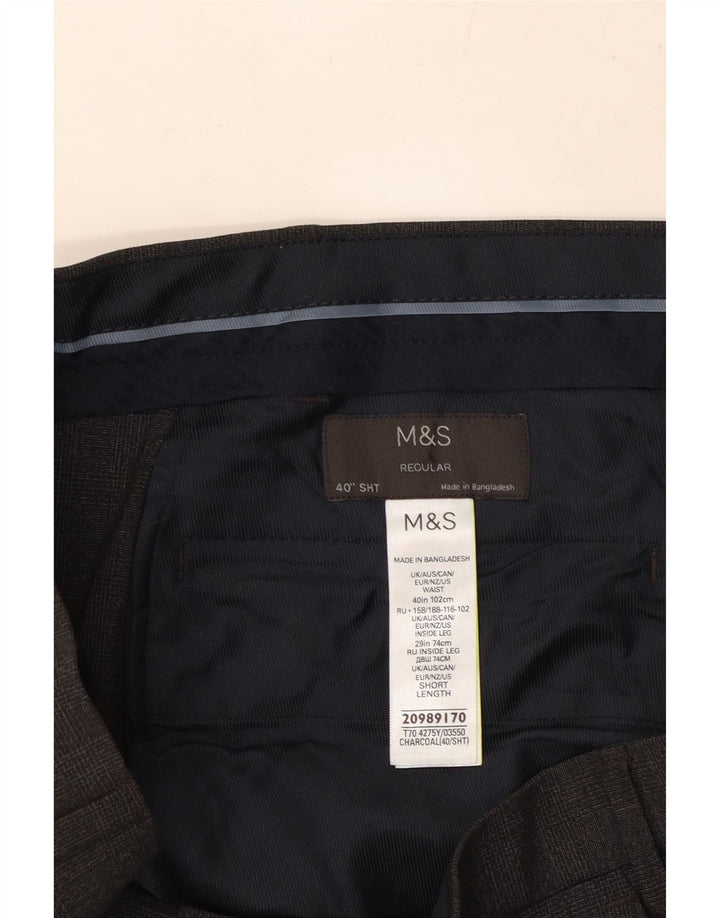 MARKS & SPENCER Herren-Chinohose mit normaler Passform, W40, L28, graues Polyester
