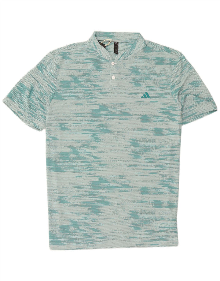 Adidas Herren-Poloshirt, groß, grün gestreift, Polyester