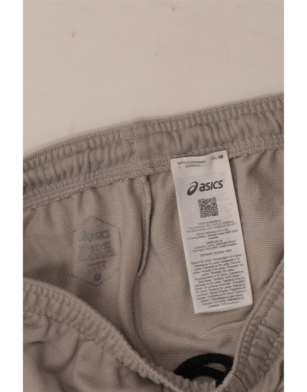 Asics Herren-Trainingsanzug mit Grafik, Jogginghose, Größe L, grau, Polyester