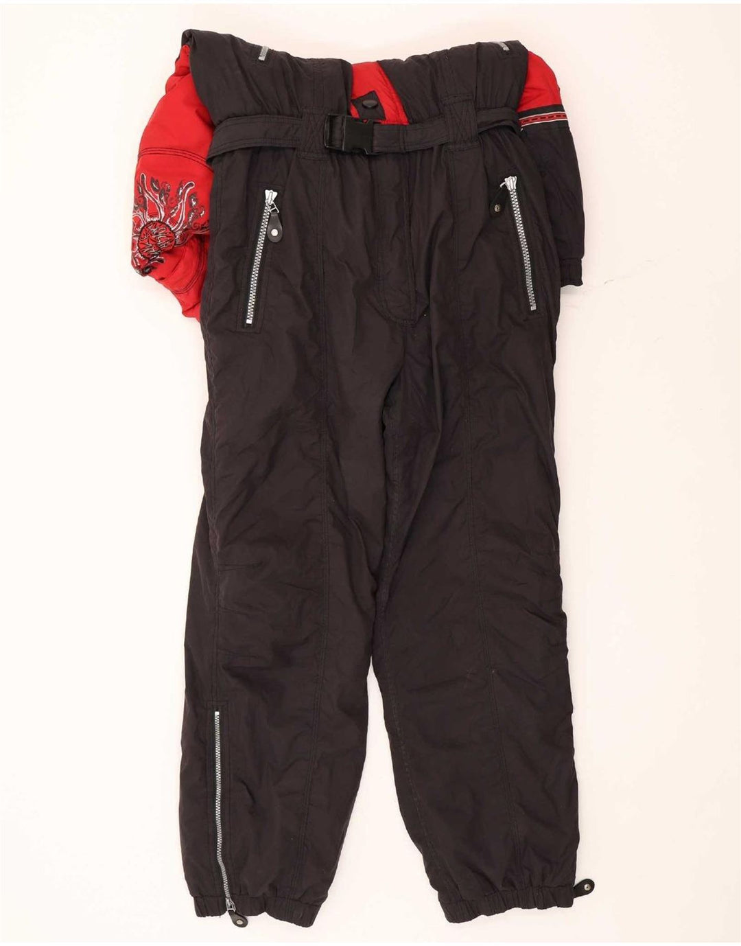 Killtec Herren-Skioverall mit grafischer Kapuze, großes rotes Farbblock-Polyester