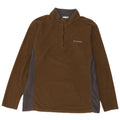 COLUMBIA Herren-Fleecepullover mit Reißverschluss am Hals, großes braunes Farbblock-Polyester