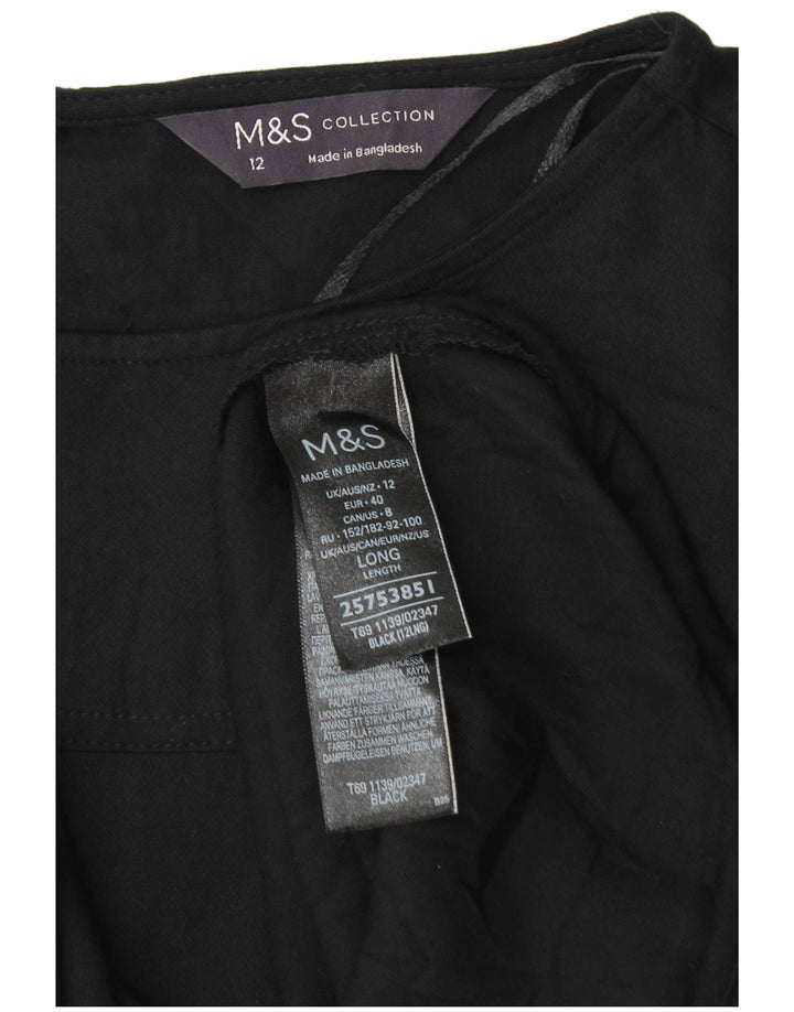 Marks & Spencer Damen-Etuikleid mit 3/4-Ärmeln, UK 12, Mittelschwarz, Viskose