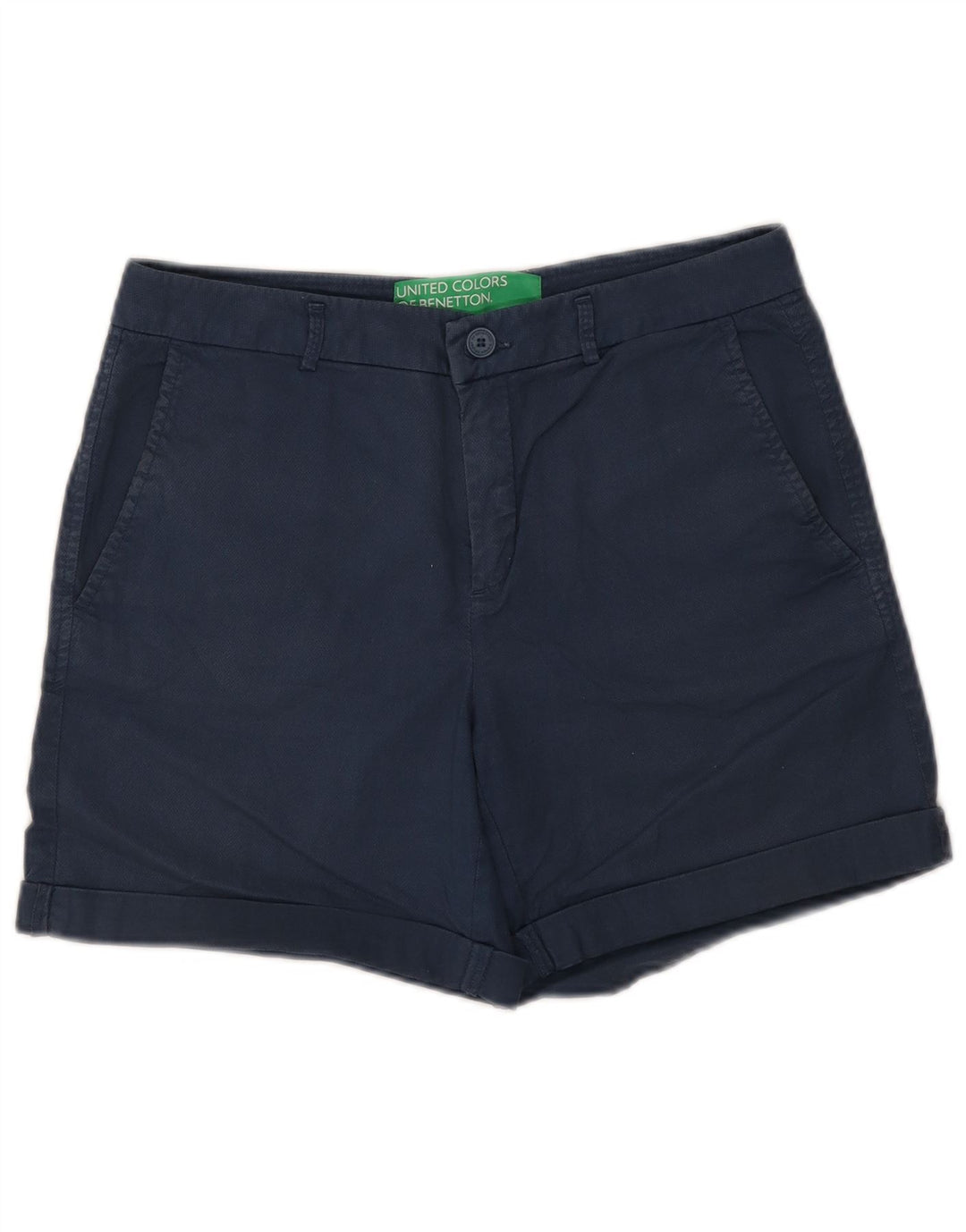 Benetton Damen Chinoshorts W30 Medium Marineblau