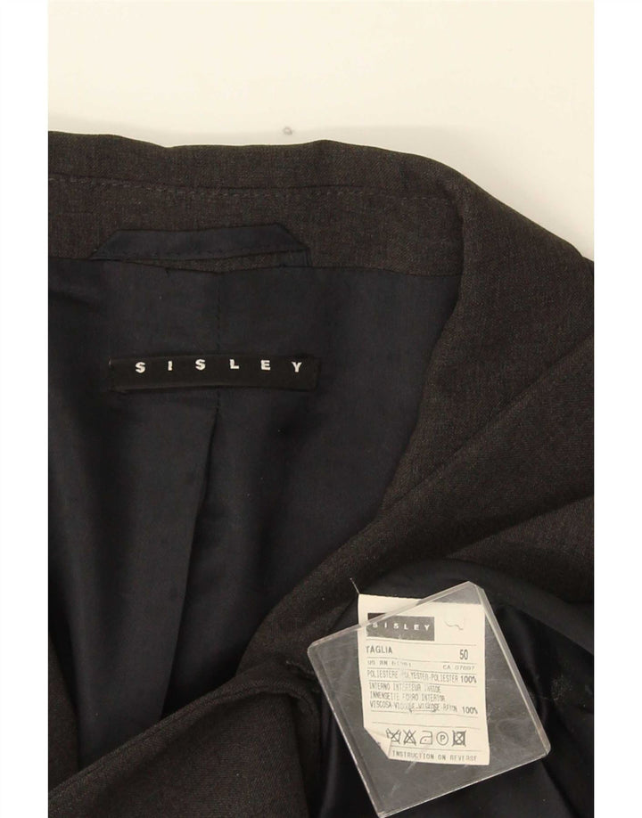 Sisley Herren-Blazerjacke mit 4 Knöpfen, IT 50, großes graues Polyester