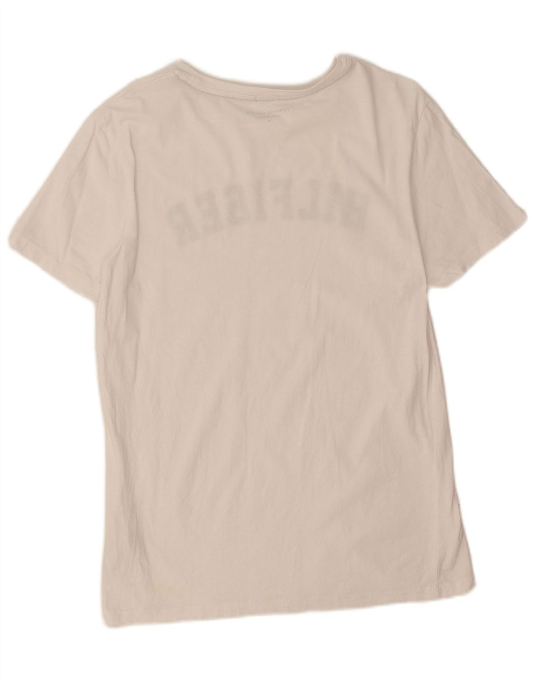 Tommy Hilfiger Herren-T-Shirt mit Grafik, Größe L, aus weißer Baumwolle