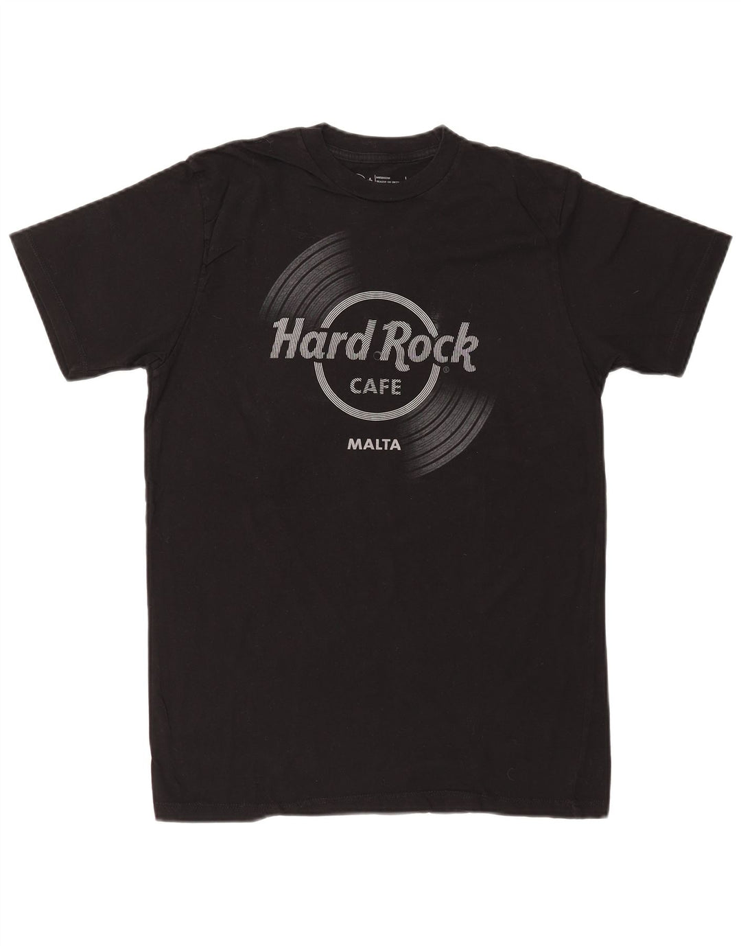 Hard Rock Cafe Herren Malta Grafik-T-Shirt aus mittelschwarzer Baumwolle