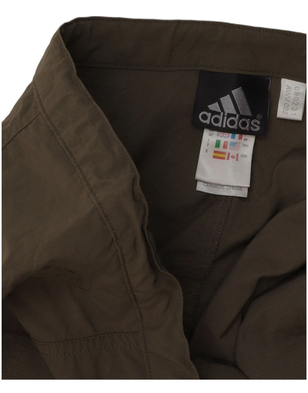 ADIDAS Herren Cargoshorts W36 Large Khaki Polyester