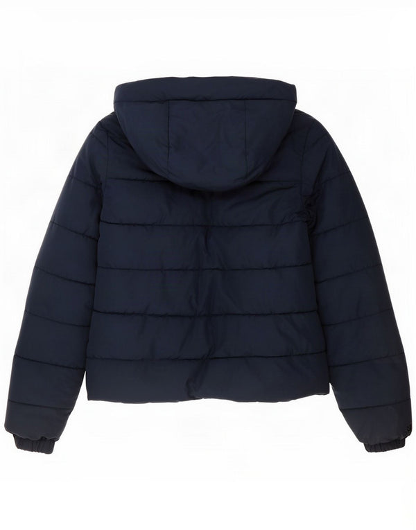 Superdry Damen Kapuzen-Übergröße, wattierte Jacke, UK 8, Klein, Marineblau