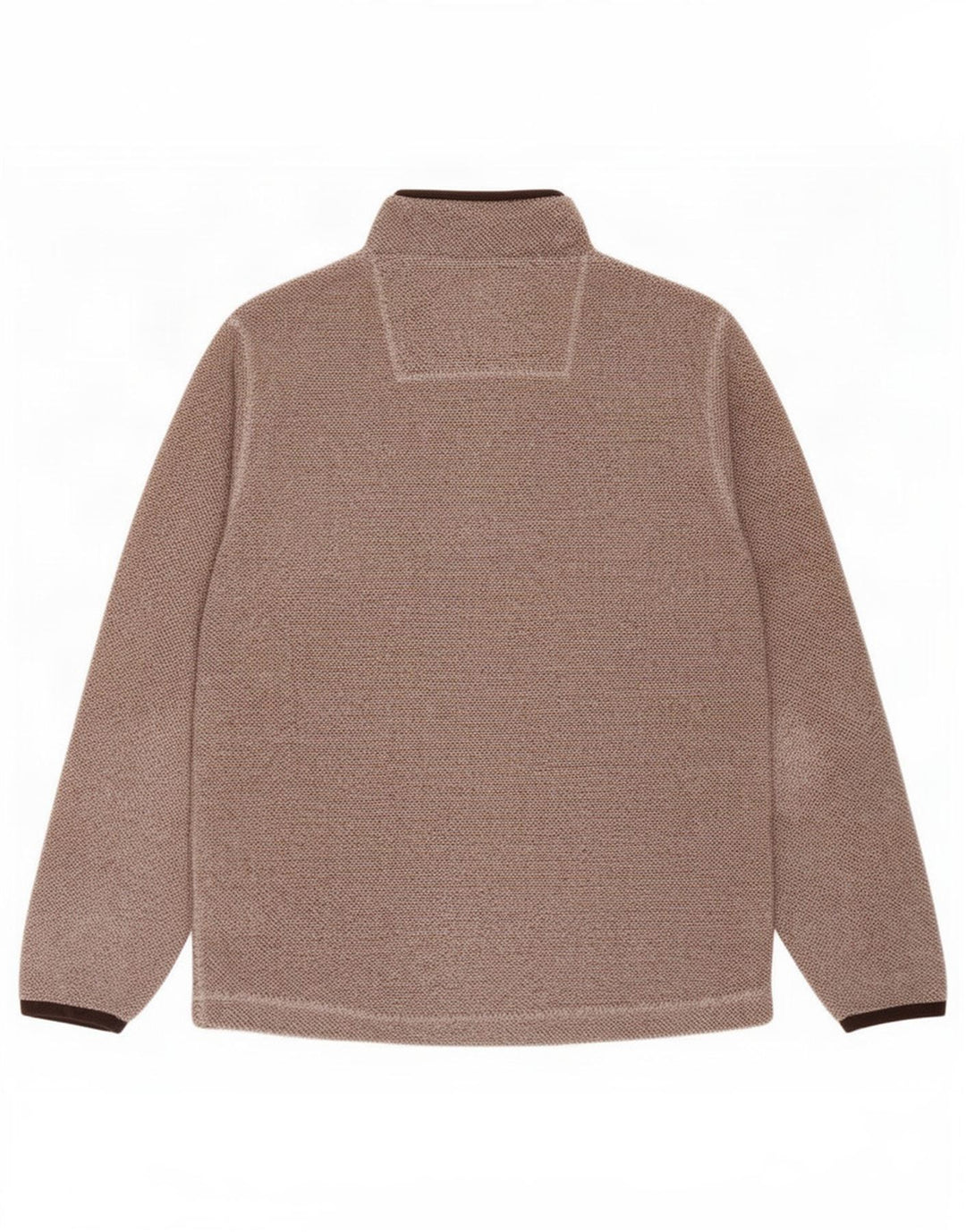 Weird Fish Herren-Fleecepullover mit Reißverschluss am Hals, großes braunes Polyester