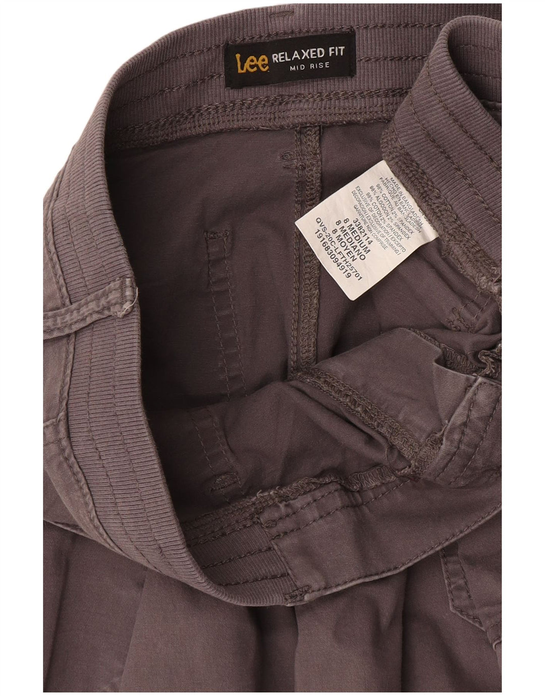 Lee Damen-Caprihose mit mittelhohem Bund, US 8, M, B27, L19, graue Baumwolle