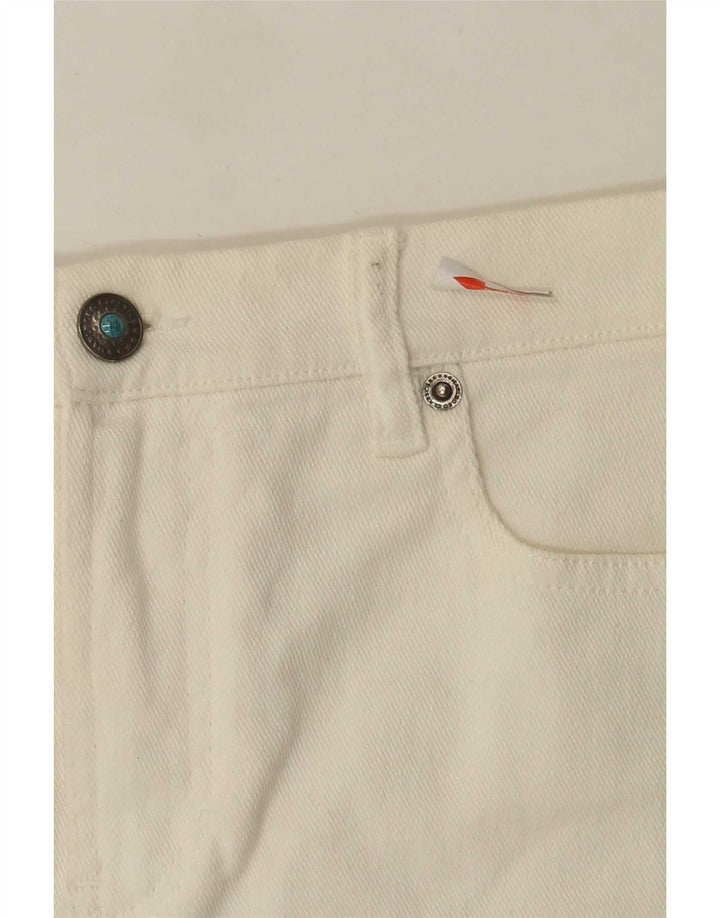 Marlboro Classics Damen Jeansrock IT 42 Medium W28 Weiße Baumwolle