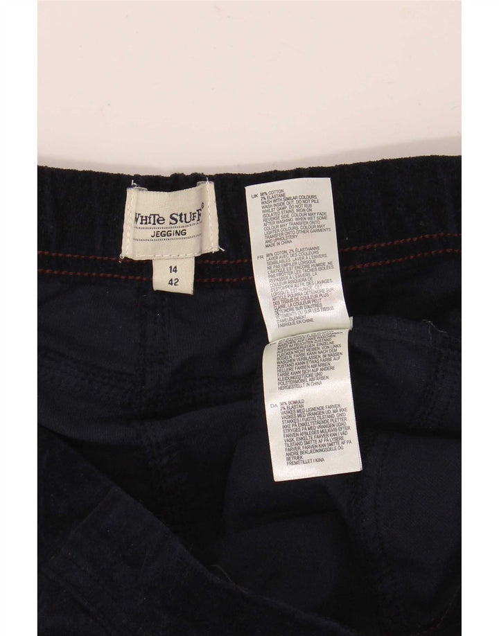 White Stuff Velours-Leggings für Damen, UK 14, Größe L, Marineblau, Baumwolle