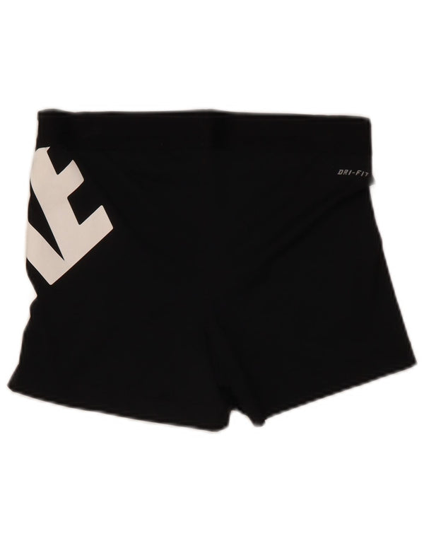 Nike Damen Graphic Sport Shorts UK 14 Large Schwarz Polyester