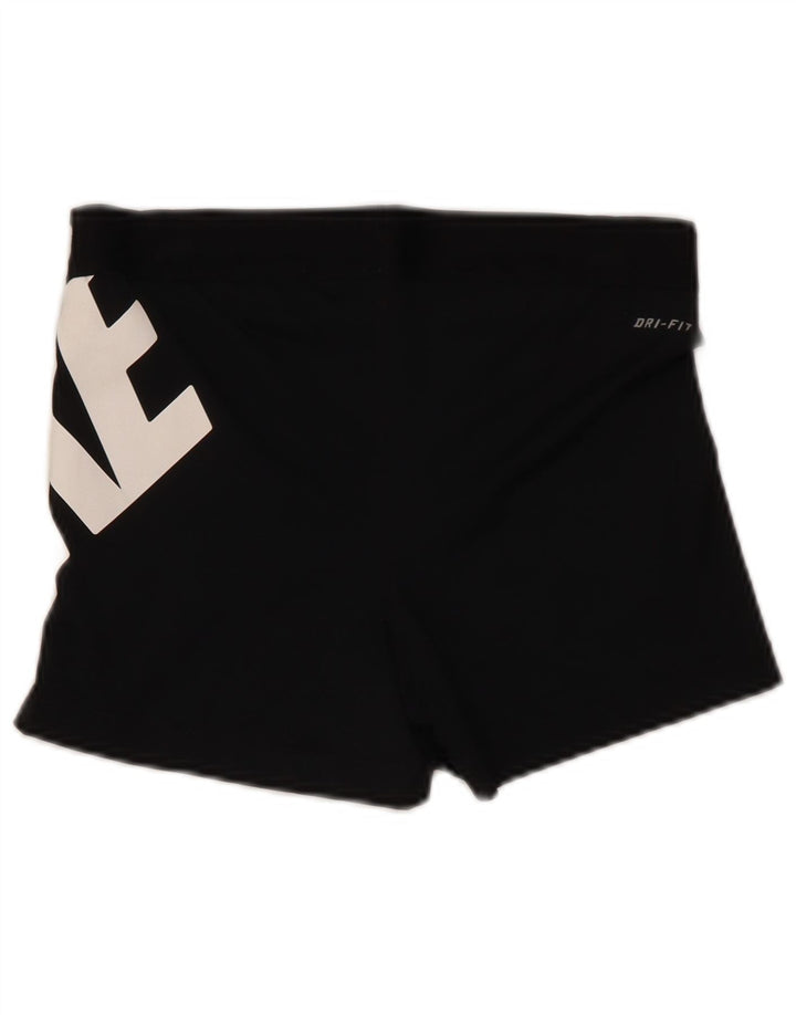Nike Damen Graphic Sport Shorts UK 14 Large Schwarz Polyester