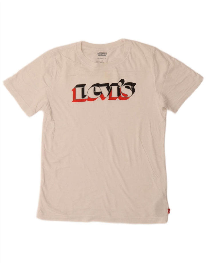 LEVI'S Jungen-T-Shirt mit Grafik, 13–14 Jahre, weiße Baumwolle