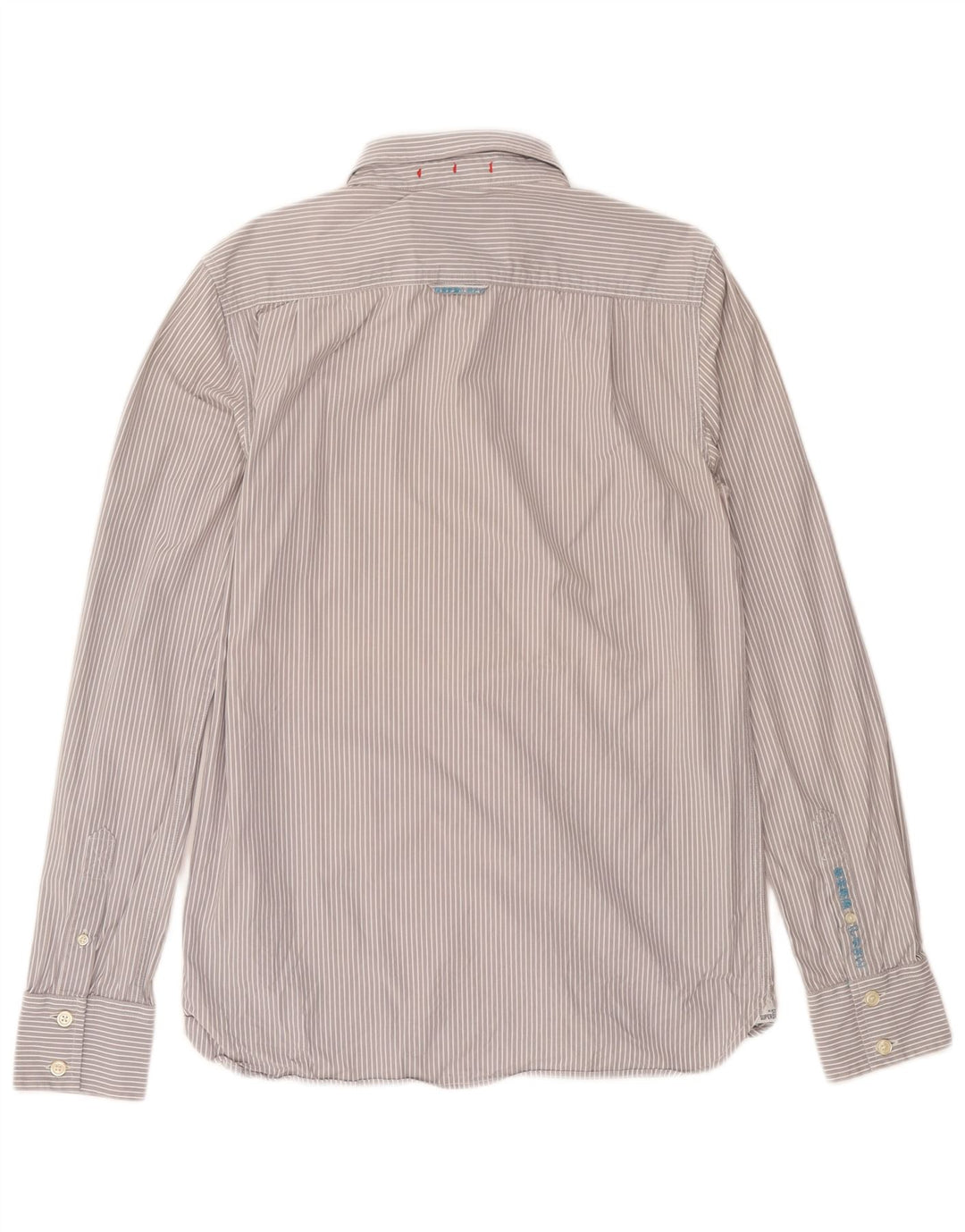 Superdry Herren-Hemd aus Baumwolle, groß, grau gestreift