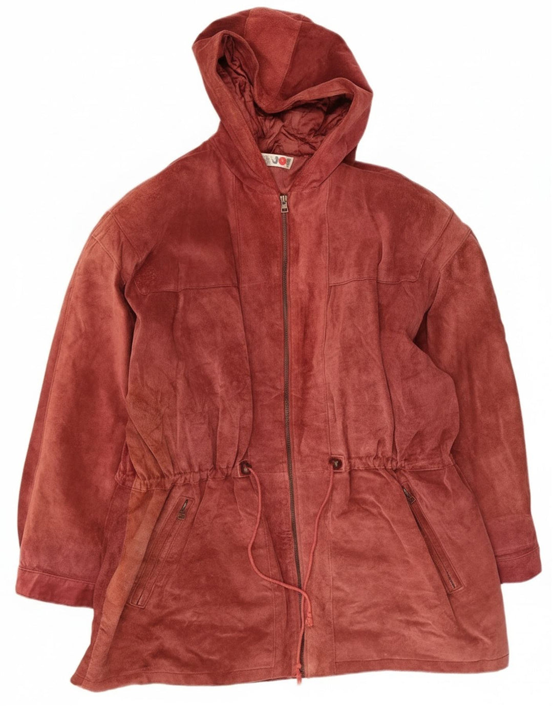 Miss Joy Damen Wildledermantel EU 44 XL Burgunderrotes Leder