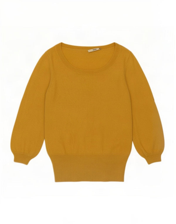 Oasis Damen-Pullover mit 3/4-Ärmeln und U-Boot-Ausschnitt, Gr. 6, XS, Gelb, Polyamid