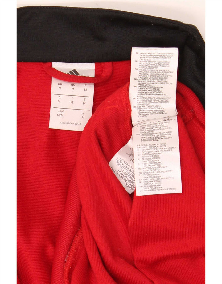 Adidas Herren-Trainingsanzug-Top-Jacke aus mittelrotem Colourblock-Polyester