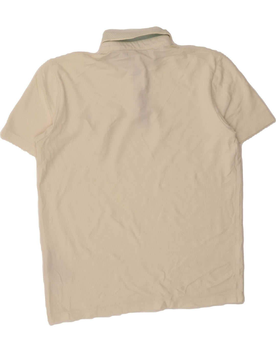 JACK & JONES Mens Premium Polo Shirt Medium Off White Cotton Vintage Jack & Jones and Second-Hand Jack & Jones from Messina Hembry 