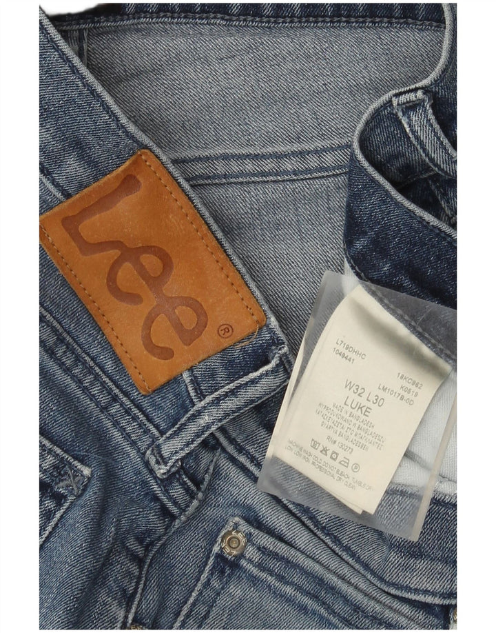 Lee Herren Luke Slim Jeans W32 L30 Blaue Baumwolle