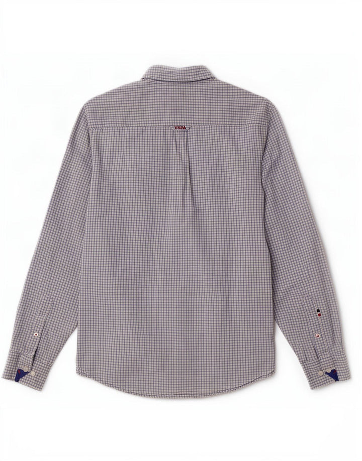 U.S. Polo Assn. Herrenhemd aus mittelblauer Gingham-Baumwolle