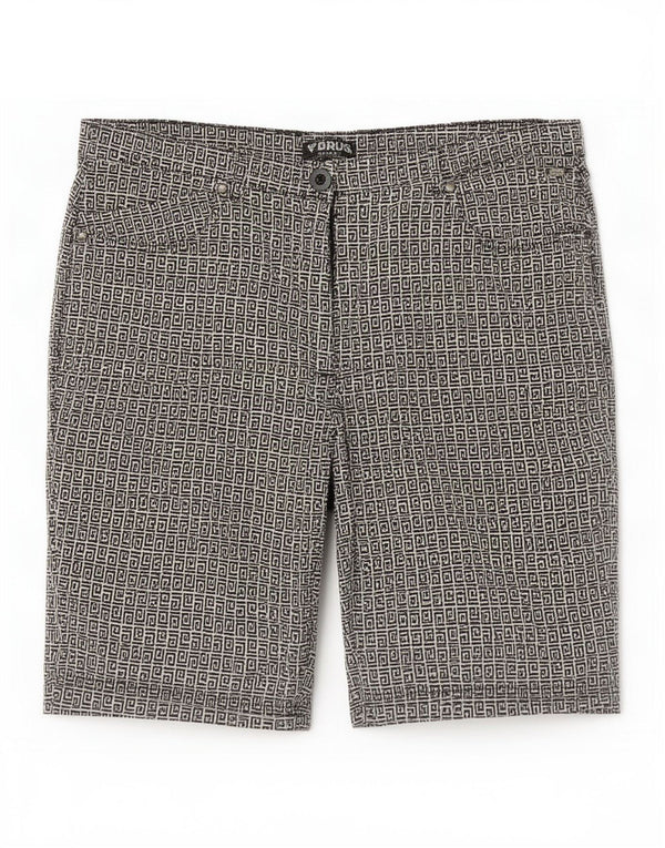 Brugi Womens Casual Shorts IT 44 Medium W34 Grau Geometrisch