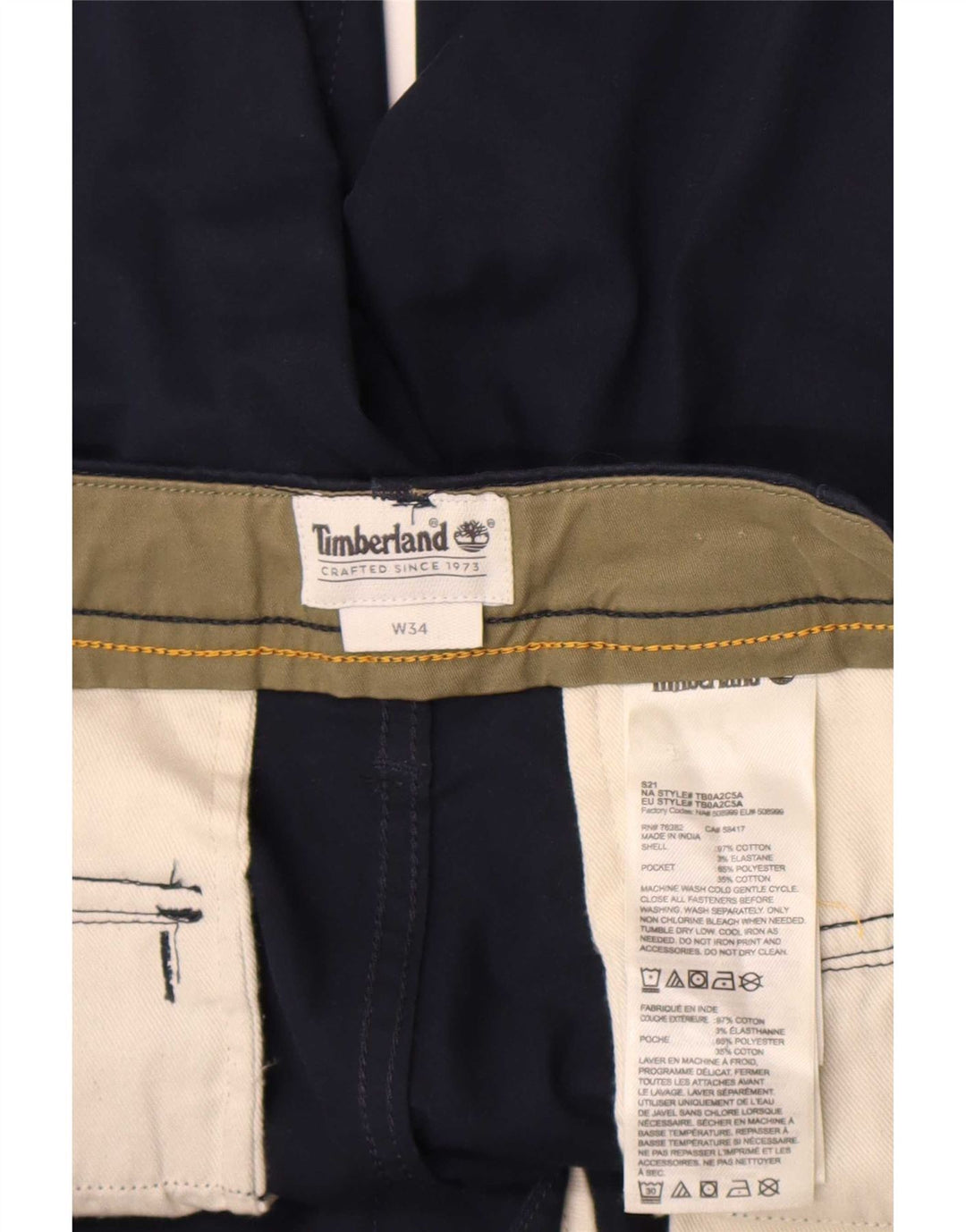 Timberland Herren Cargoshorts W34 Große marineblaue Baumwolle