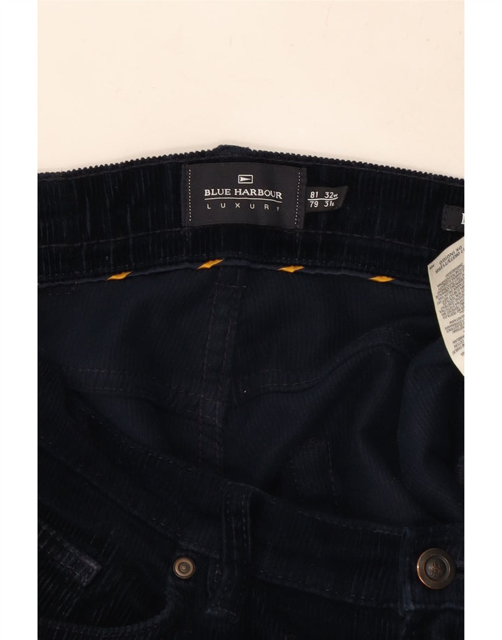 Gerade Herren-Cordhose von Marks & SPENCER, Breite 32, Länge 31, Marineblau, Baumwolle