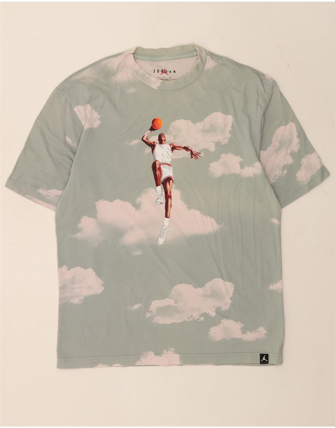 Jordan Herren Grafik-T-Shirt aus mittelgrüner Batik-Baumwolle