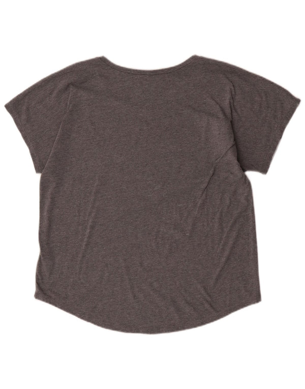 Dkny Womens Graphic T-Shirt Top UK 16 Large Graue Colourblock-Baumwolle
