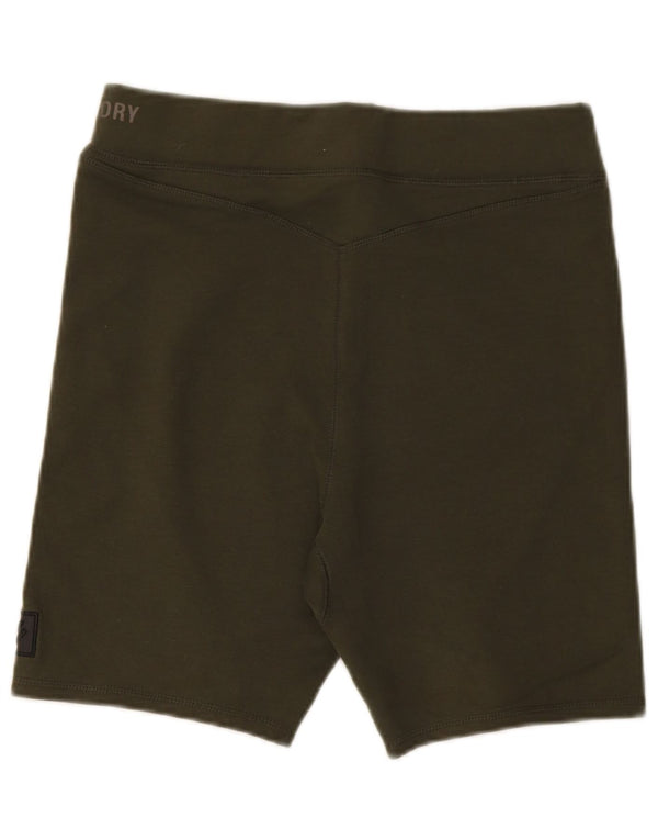 Superdry Damen Graphic Sport Shorts UK 16 Large Khaki Baumwolle