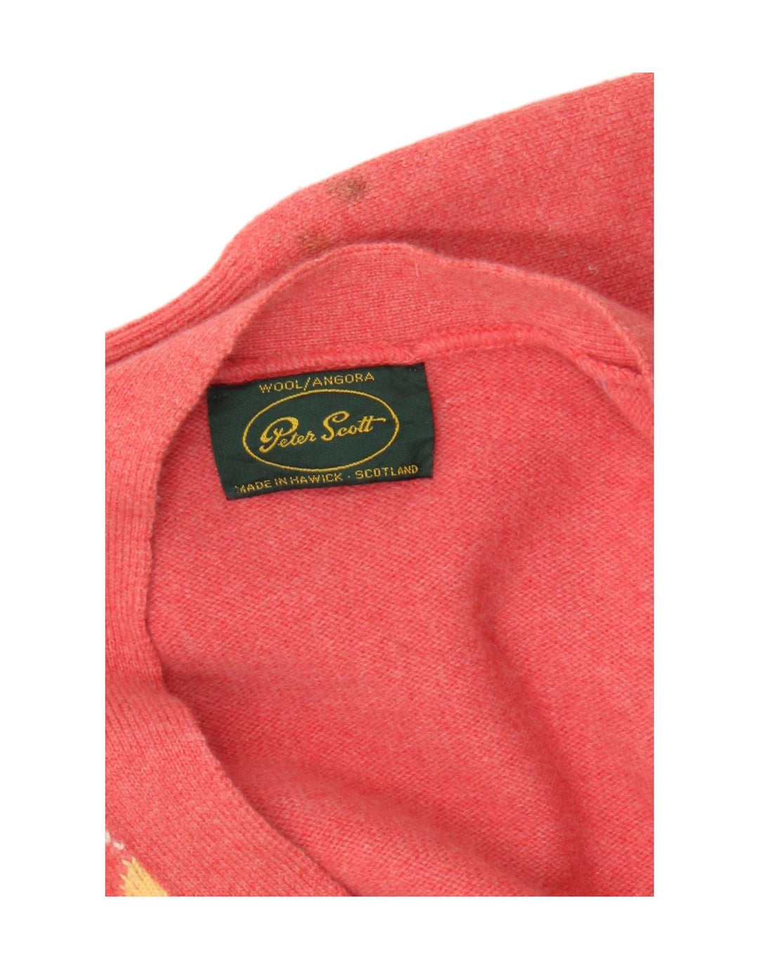 Peter Scott Herren-Strickjacke, groß, rosa Argyle/Diamond-Wolle