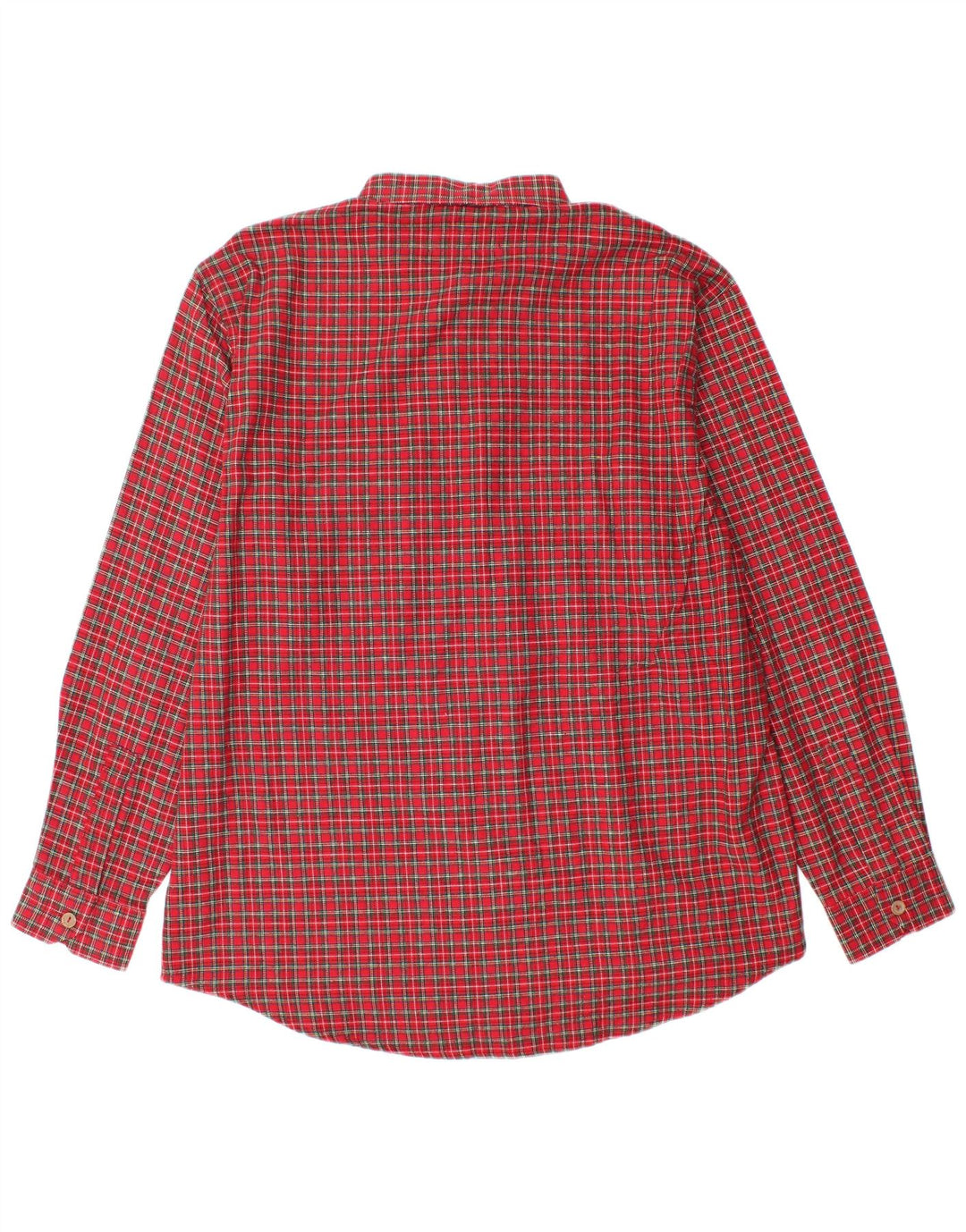 Crown Herren-Flanellhemd, Größe 43, groß, rot kariert, Baumwolle