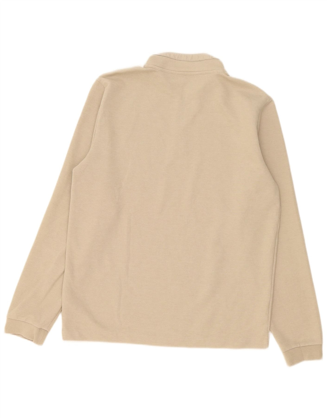Marks & Spencer Herren-Oberteil mit 1/4-Reißverschluss, langärmelig, mittelbeige Baumwolle