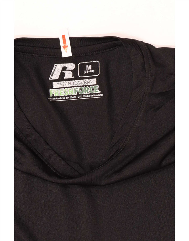 Russell Athletic Herren Dri-Power T-Shirt Top UK 38/40 Medium Schwarz Polyester