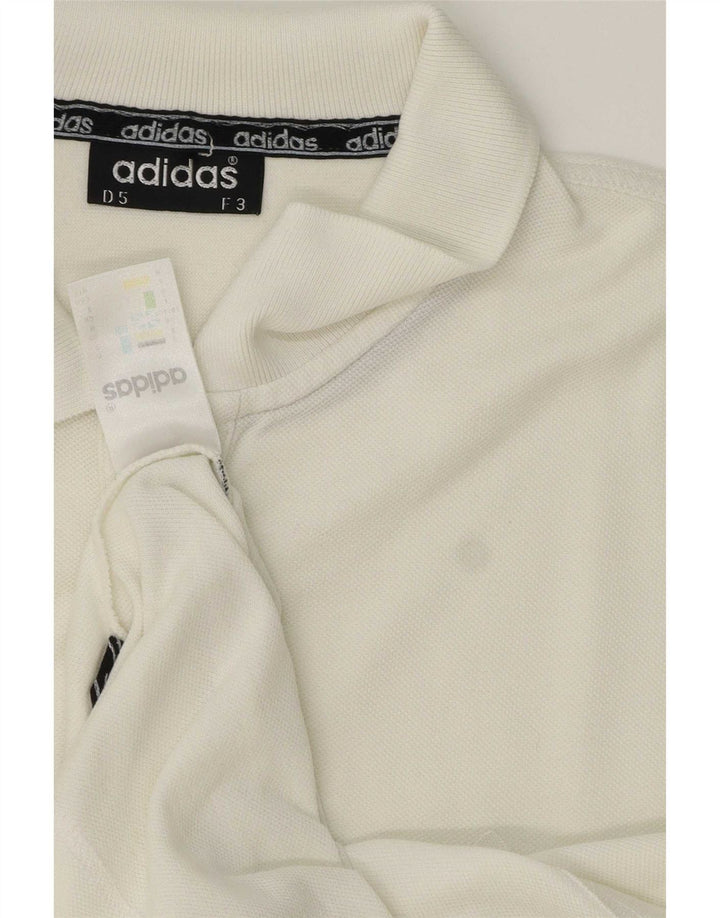Adidas Herren Poloshirt UK 38/40 Mittelweiße Baumwolle