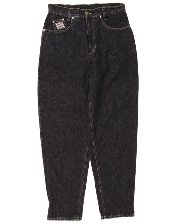 H.I.S Damen Tapered Jeans IT 42 Medium W31 L30 Schwarze Baumwolle