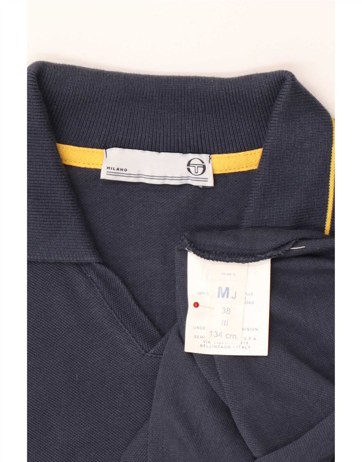 Sergio Tacchini Damen Poloshirt UK 12 Medium Marineblau Baumwolle
