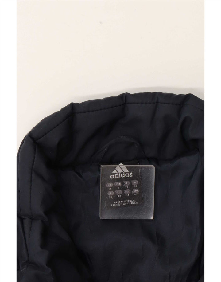 Adidas Damen Wattierte Jacke UK 10 Small Marineblau Polyester