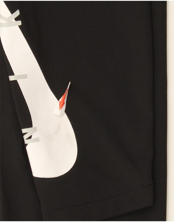 Nike Damen Dri Fit Graphic Leggings UK 12 Mittelschwarzes Polyester
