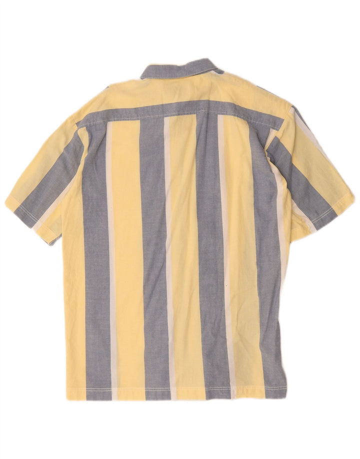 Vintage Herren Kurzarmhemd klein gelb gestreift
