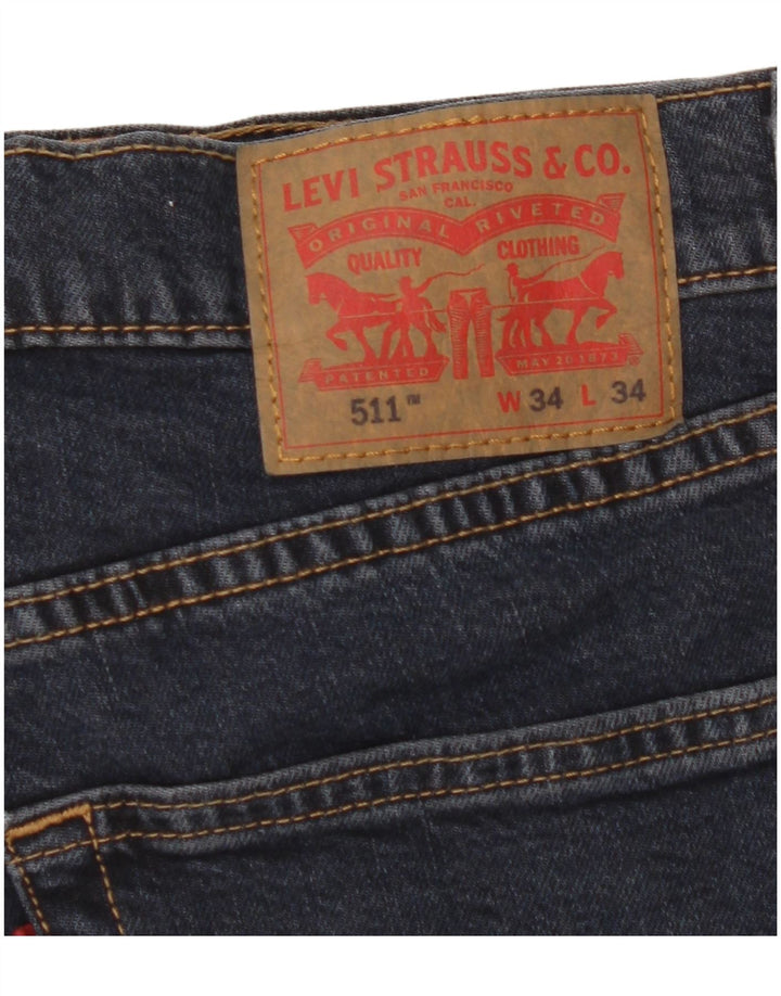 Levi's Herren 511 Slim Jeans W34 L34 Marineblaue Baumwolle