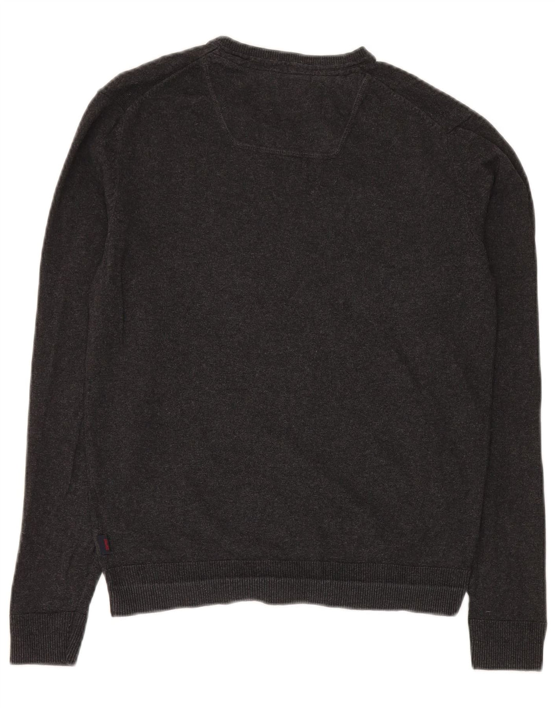 Esprit Herren-Pullover mit V-Ausschnitt, Größe S, graue Baumwolle