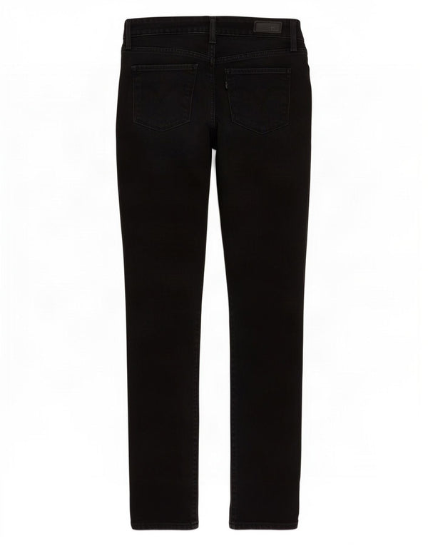 Levi's Damen Demi Curve Mid Rise Skinny Jeans W24 L32 Schwarze Baumwolle