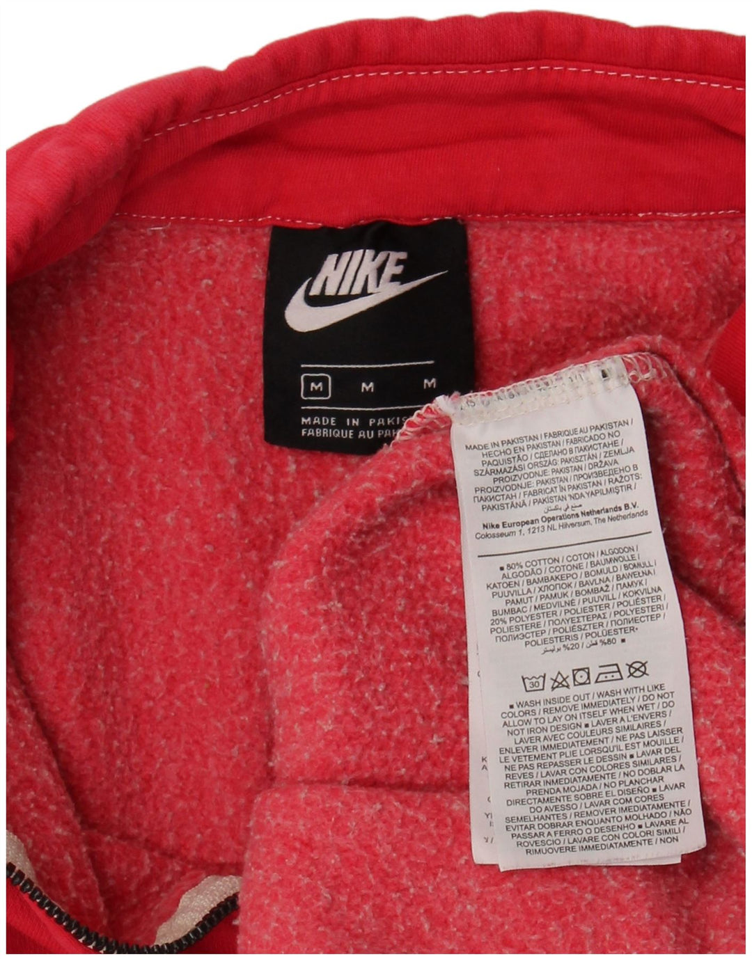 Nike Damen-Sweatshirt in Übergröße mit Reißverschluss am Hals, UK 14, mittelrosa, Baumwolle