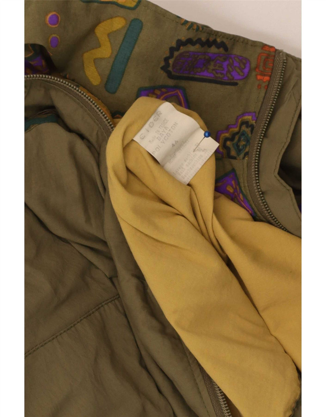 Cider Herren-Utility-Jacke, EU 46, klein, Khaki, geometrische Baumwolle