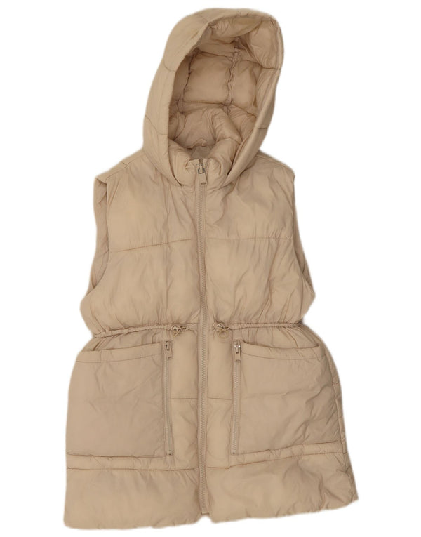 Zara Wattierte Weste mit Kapuze für Mädchen, 11–12 Jahre, Beige, Polyester