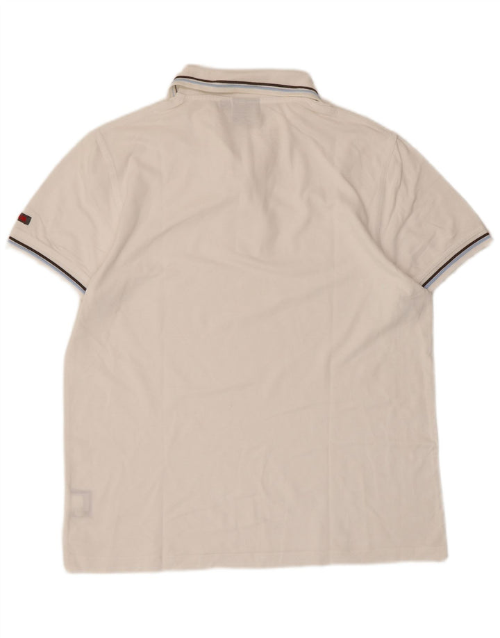 Slam Herren-Poloshirt, groß, aus weißer Baumwolle